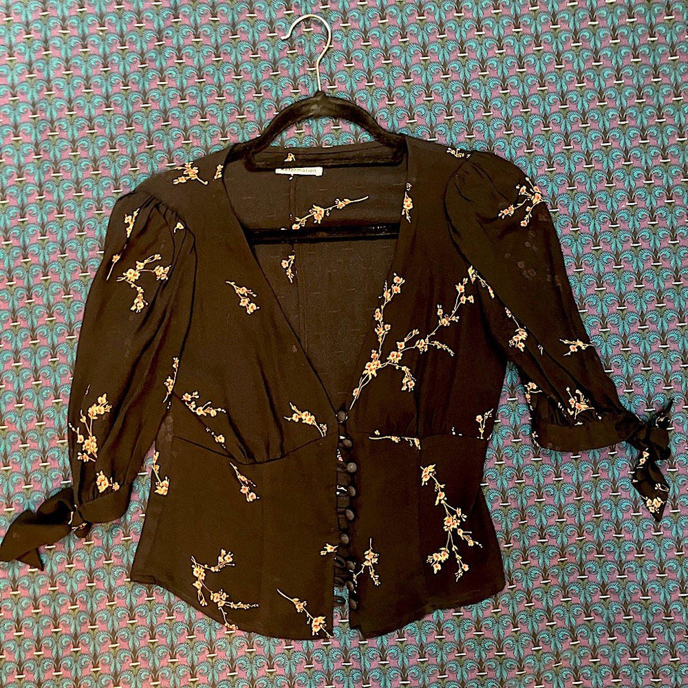 Reformation floral blouse size 2